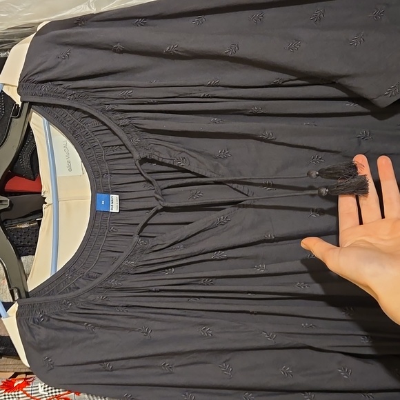 NWT Old Navy tassel ties tiered Embroidered Long Sleeve boho Midi Maxi Dress 3X - Picture 7 of 17